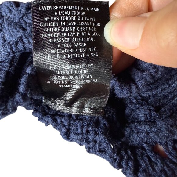 MOTH for Anthropologie womens loose knit blue sweater Medium - Picture 8 of 8